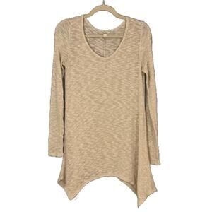 Mudd Cream/Tan High Low, Asymmetrical, Flowy, Tunic, Sweater, Size M